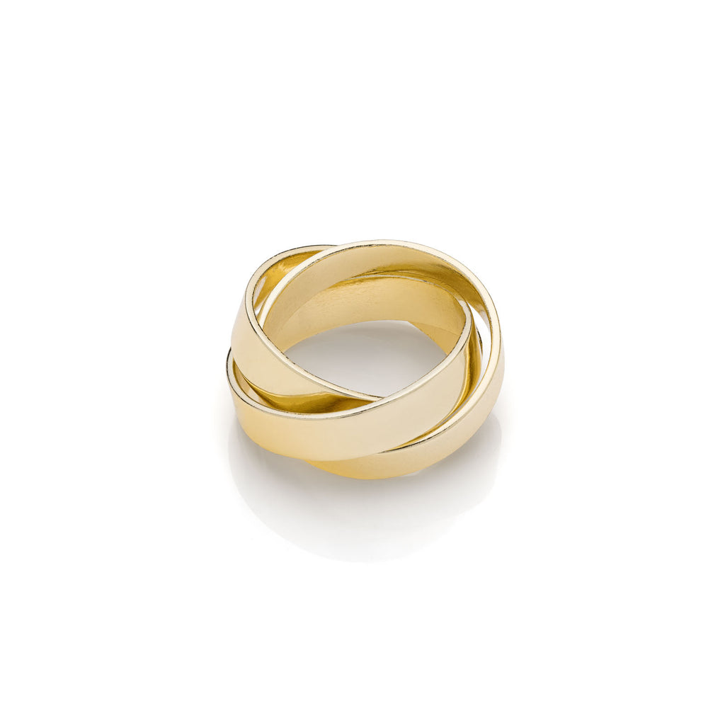 Anello dorato doppio Lux Unoaerre donna 2422