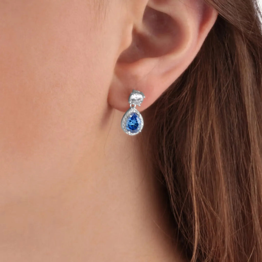 Orecchini Morellato Tesori in argento 925‰ con zirconi bianchi e blu - SAIW10