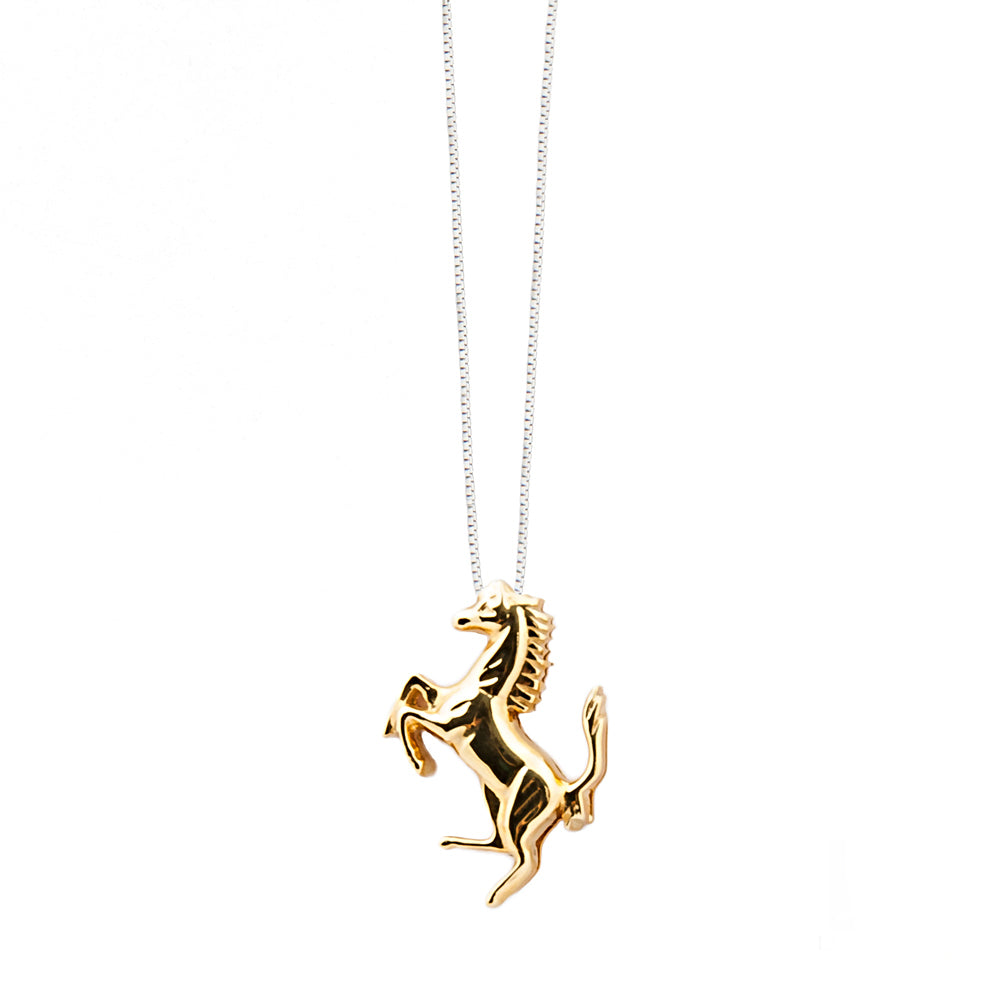 Ferrari collana in oro giallo 18 carati uomo cavalluccio rampante