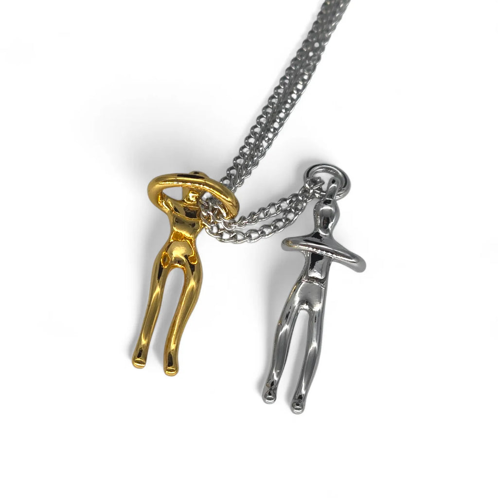 Collana Abbraccio Uomo e Donna Simbolo d’Amore e Unione