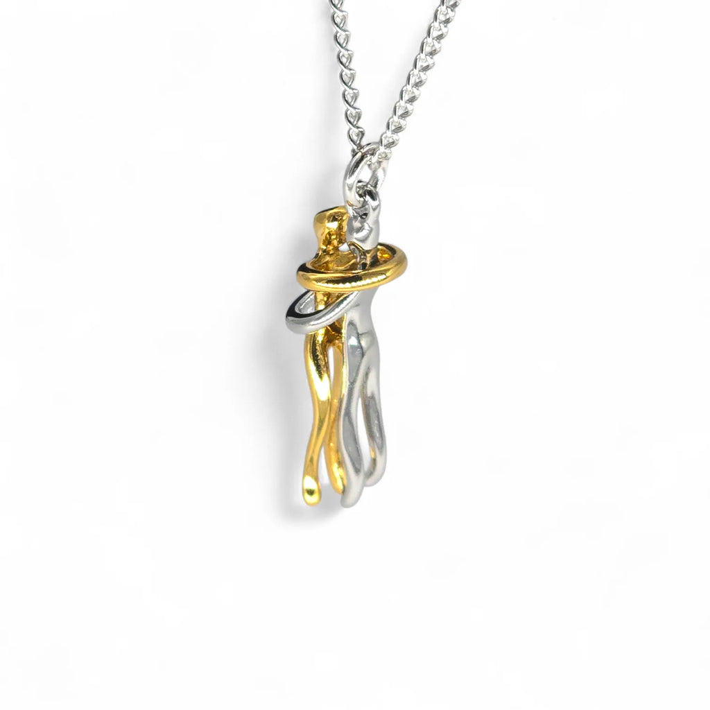 Collana Abbraccio Uomo e Donna Simbolo d’Amore e Unione