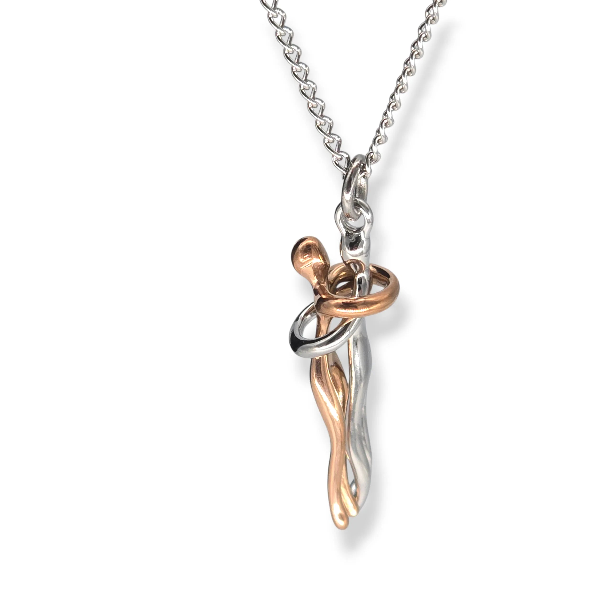 Collana Abbraccio Uomo e Donna Simbolo d’Amore e Unione