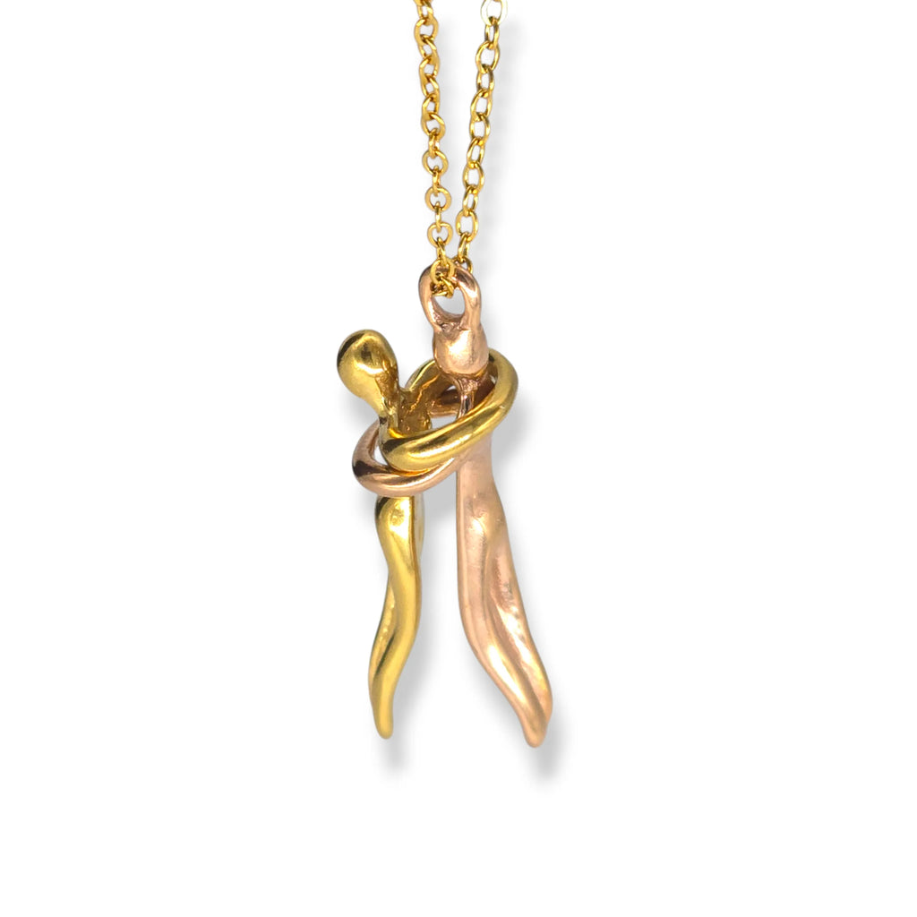 Collana Abbraccio Uomo e Donna Simbolo d’Amore e Unione