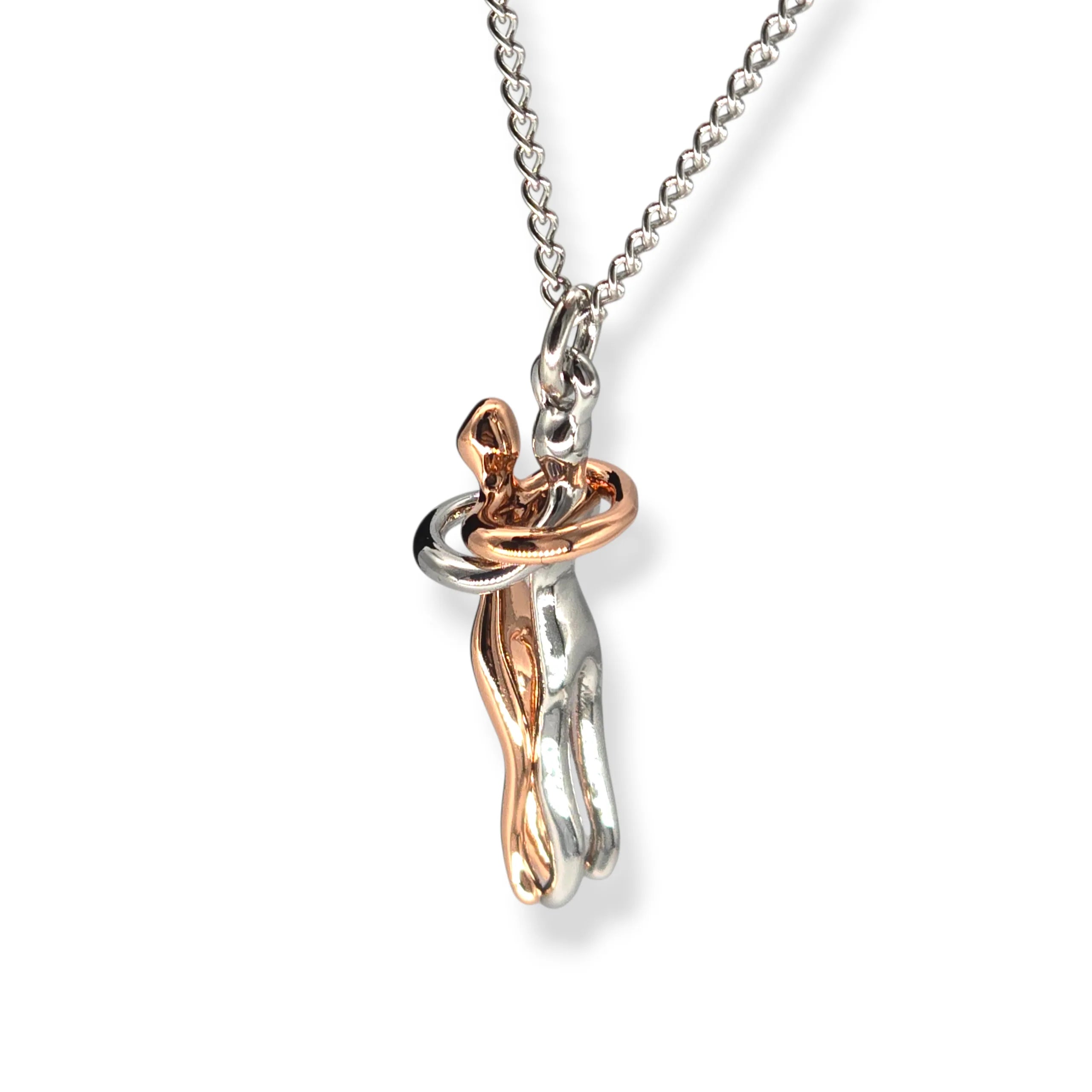 Collana Abbraccio Uomo e Donna Simbolo d’Amore e Unione