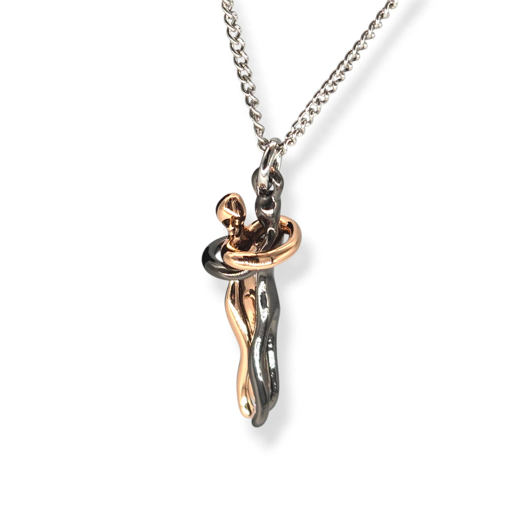 Collana Abbraccio Uomo e Donna Simbolo d’Amore e Unione