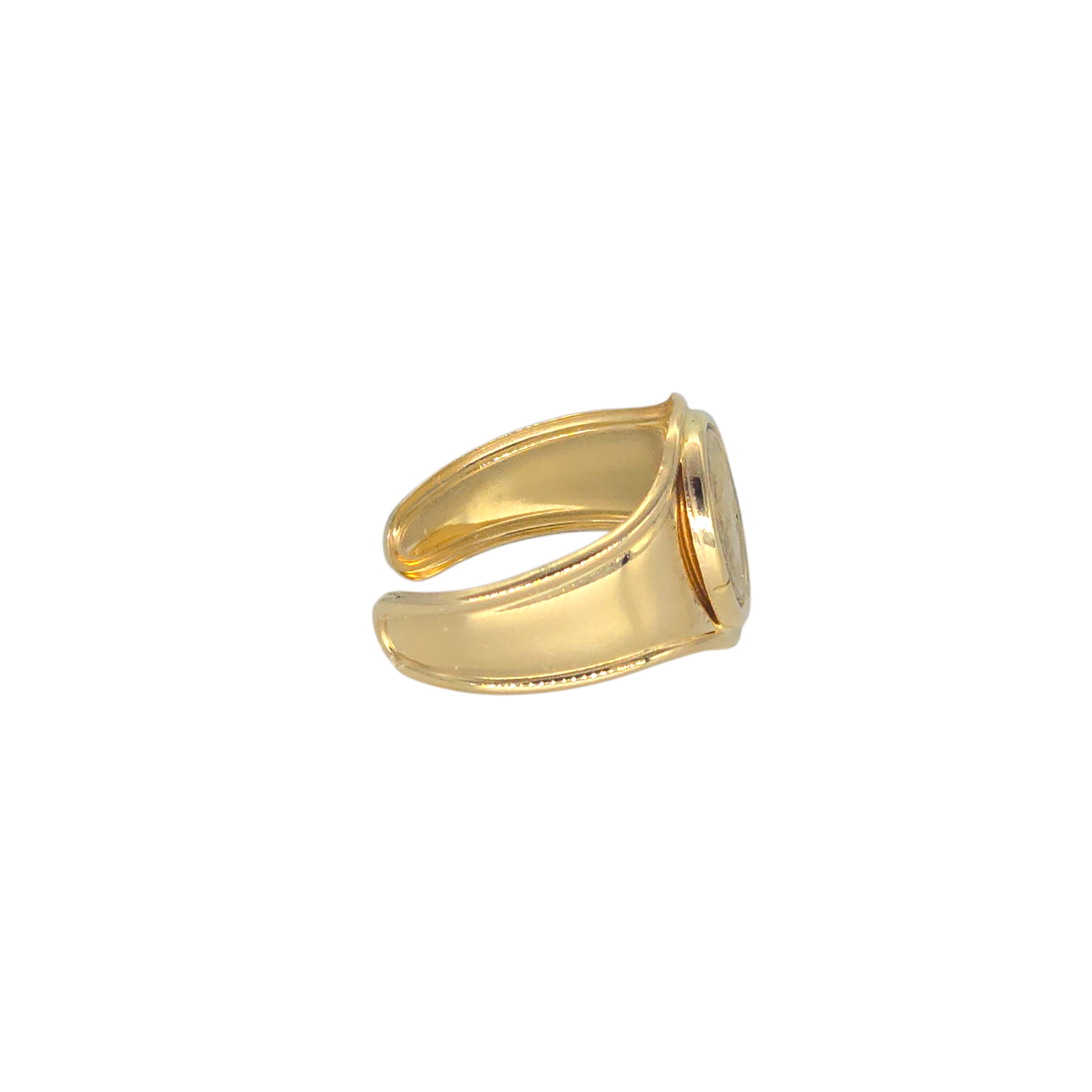 Anello Sigillo Cammeo Oro 18K – Misura Regolabile