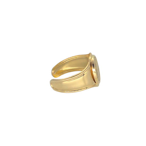 Anello Sigillo Cammeo Oro 18K – Misura Regolabile
