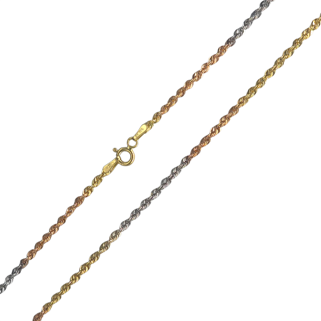 Dettaglio chiusura moschettone collana funetta tricolore