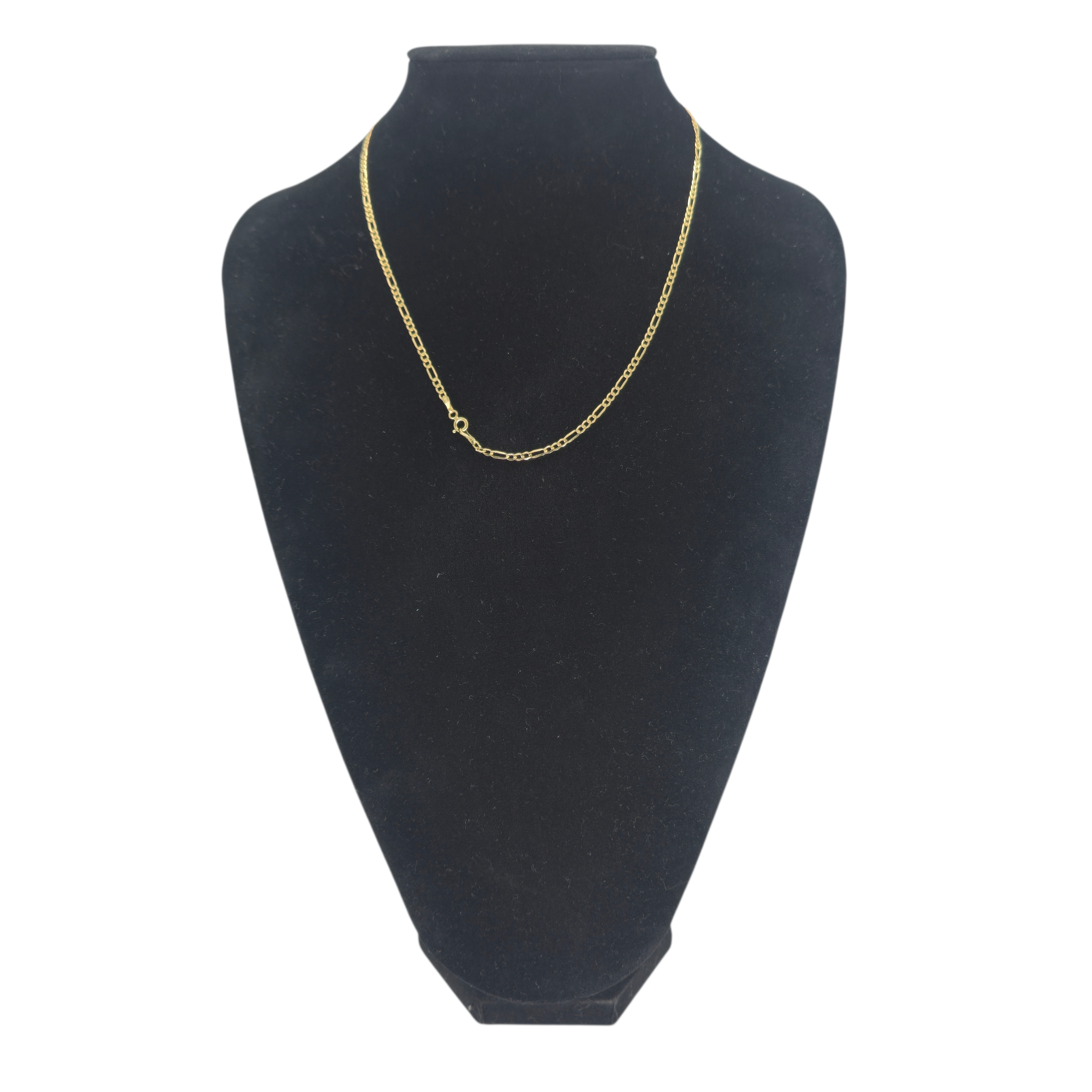 Collana Figaro 3+1 oro giallo 18 carati su busto nero
