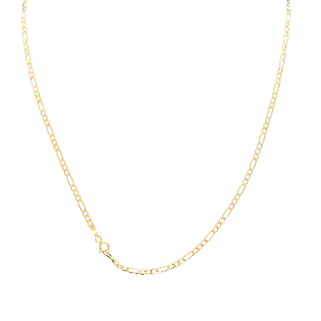 Collana Figaro 3+1 oro giallo 18 carati su sfondo bianco