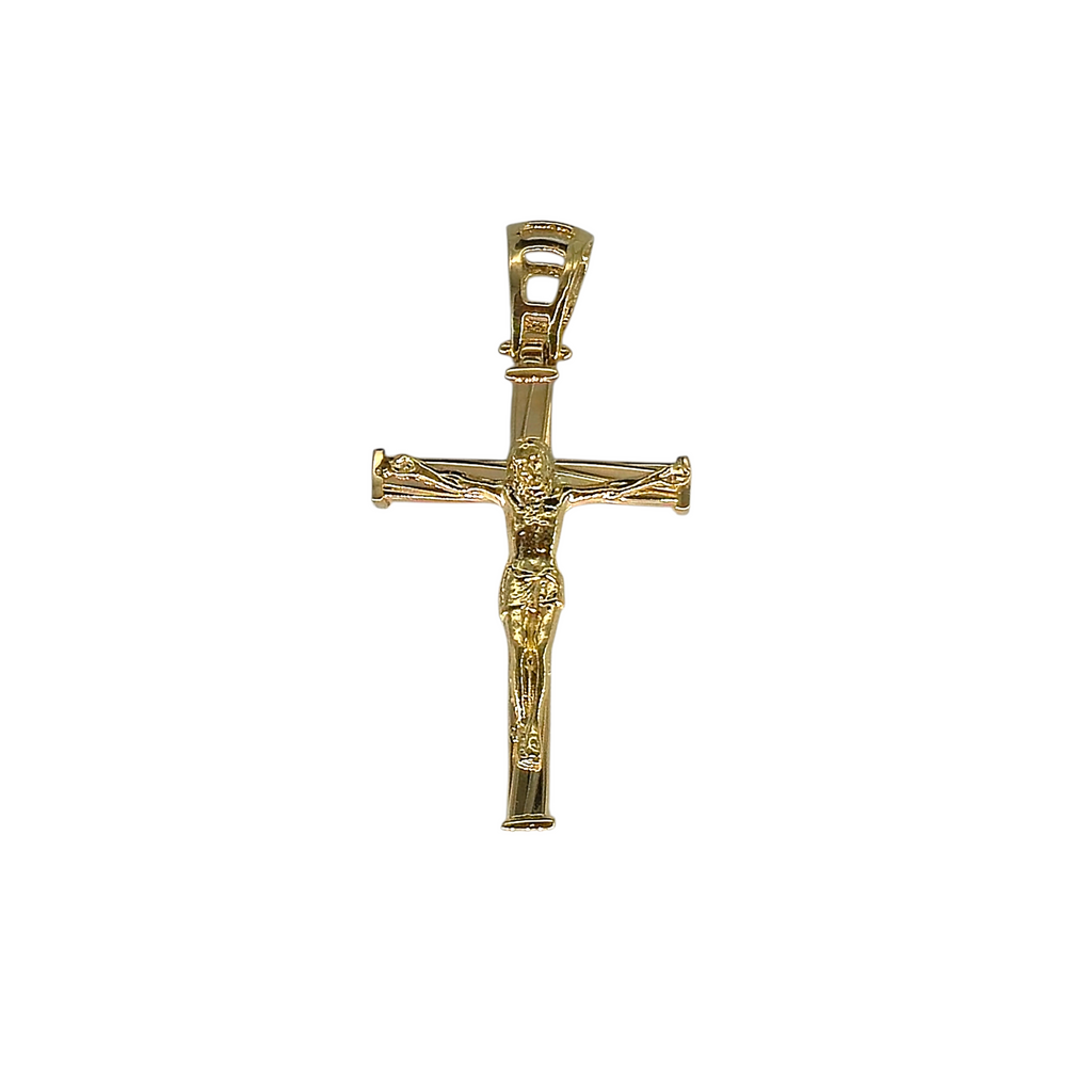 Crocifisso con Cristo oro giallo 18 carati fronte