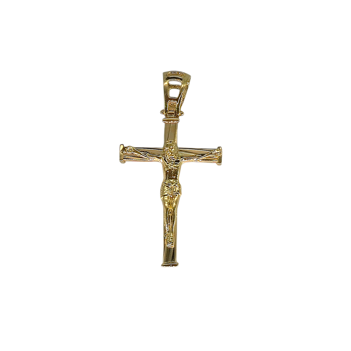 Crocifisso con Cristo oro giallo 18 carati fronte