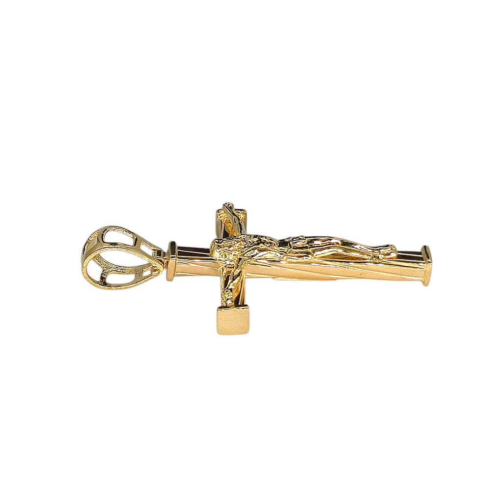 Crocifisso con Cristo oro giallo 18 carati vista dal basso