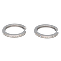 Boucles d'oreilles femme or blanc 750 grands créoles lisses
