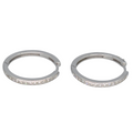 Orecchini Cerchio con Diamanti Oro Bianco 18kt medi