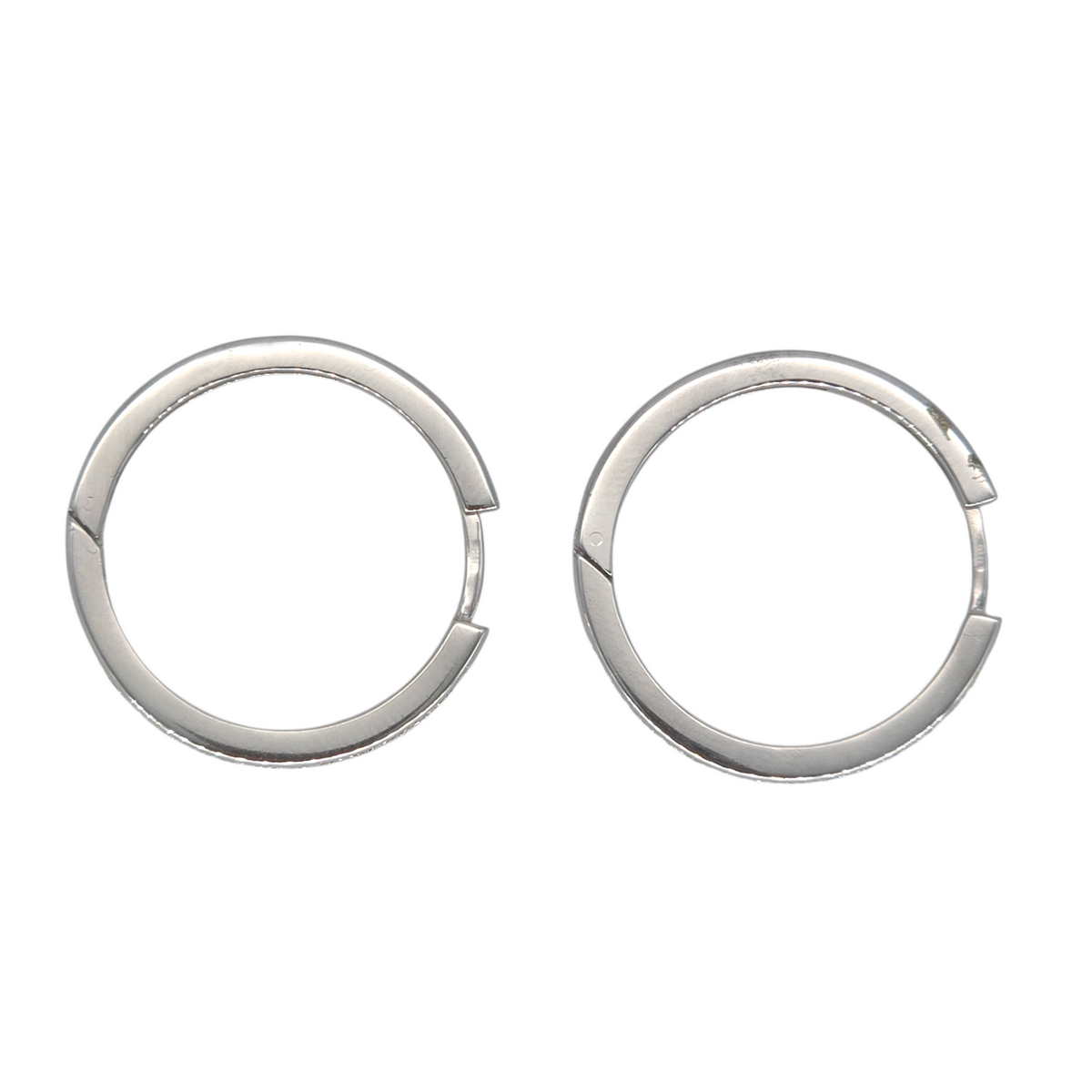 Orecchini Cerchio con Diamanti Oro Bianco 18kt medi