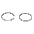 Orecchini Cerchio con Diamanti Oro Bianco 18kt grandi