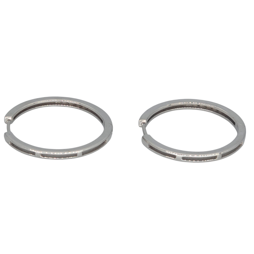 Orecchini Cerchio con Diamanti Oro Bianco 18kt grandi