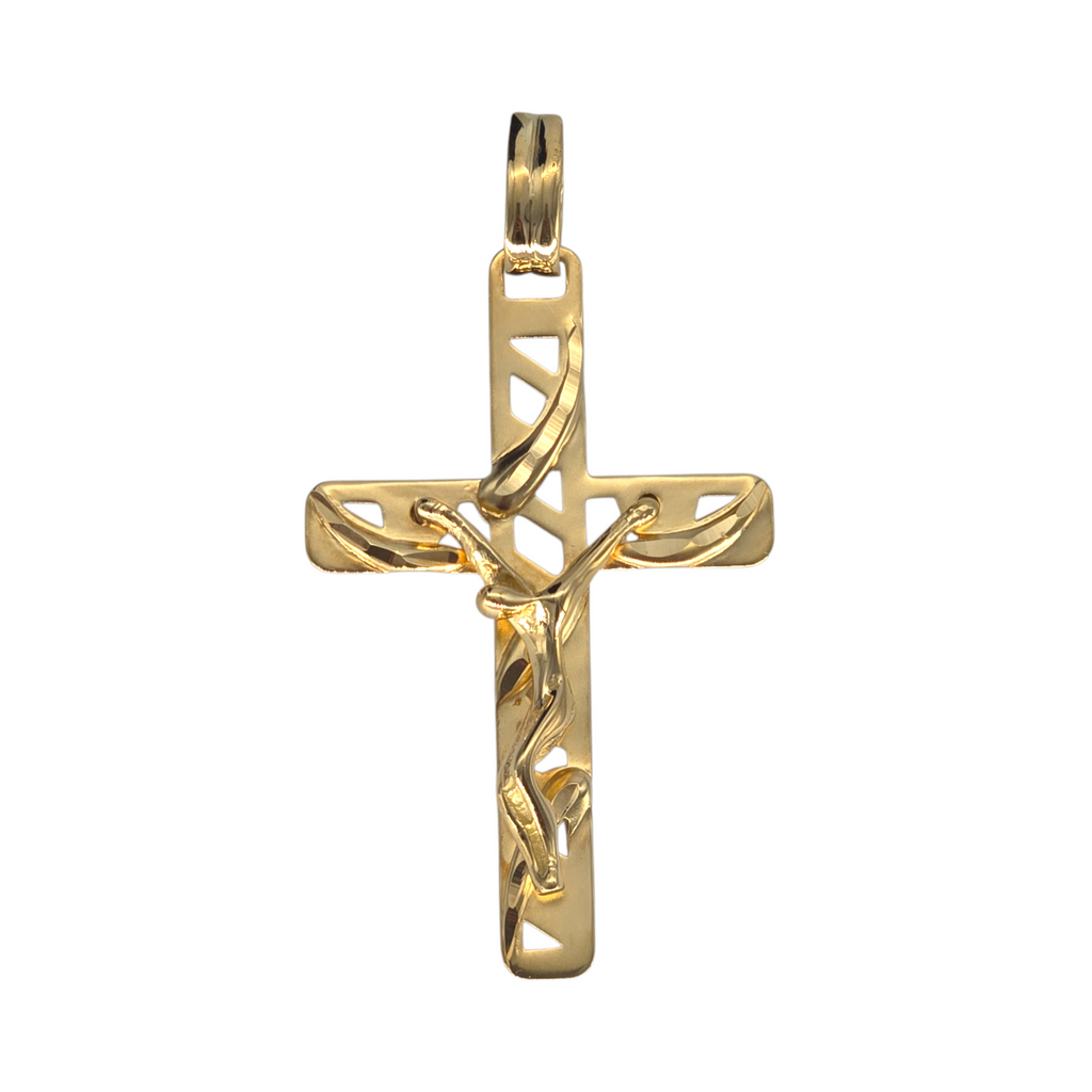 Crocifisso in Oro Giallo 18 Carati con Cristo stilizzato