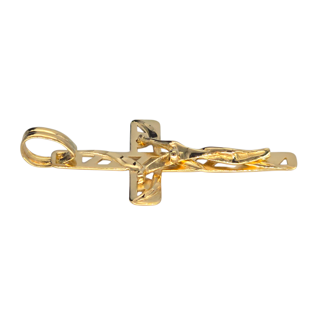 Crocifisso in Oro Giallo 18 Carati con Cristo stilizzato