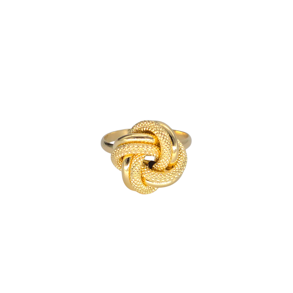 Anello in oro 18 carati con nodo grande a rilievo