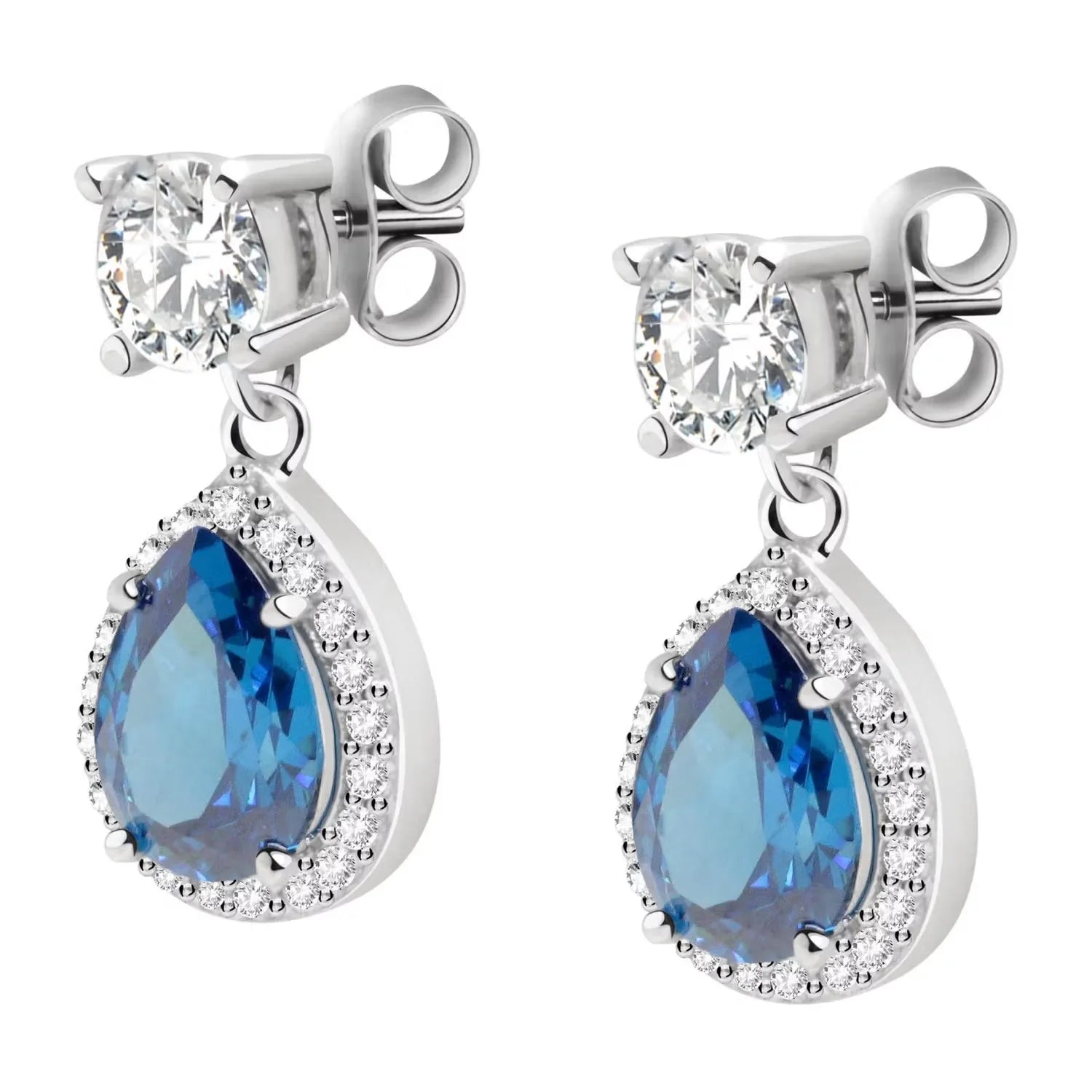 Orecchini Morellato Tesori in argento 925‰ con zirconi bianchi e blu - SAIW10
