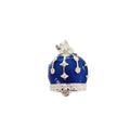 Ciondolo donna Campana capri in argento 925 smaltata blu con zirconi