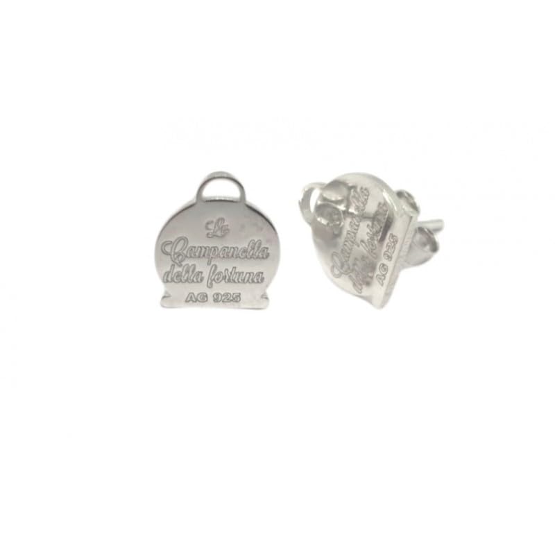 Orecchini donna capri logo campanella in argento 925 con scritta campanella della fortuna