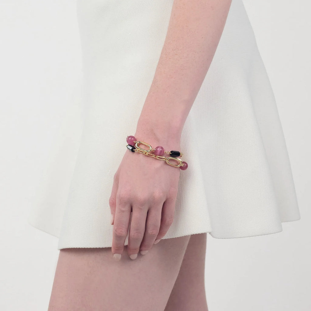 Bracciale Gipsy con sfere rosa Unoaerre 2562