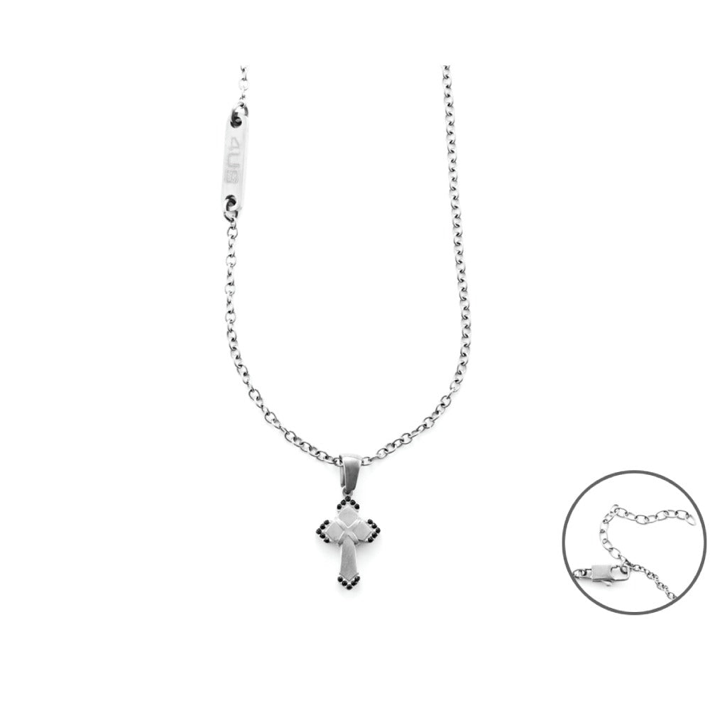 Collana uomo gioielli 4US Cesare Paciotti 4UCL5946 con pendente croce argentata