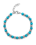 Bracciale 4US Cesare Paciotti da uomo 4ubr5630 con sfere azzurre e argento
