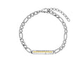 Bracciale in acciaio e acciaio PVD oro con targhetta 4US Paciotti 4UBR8060