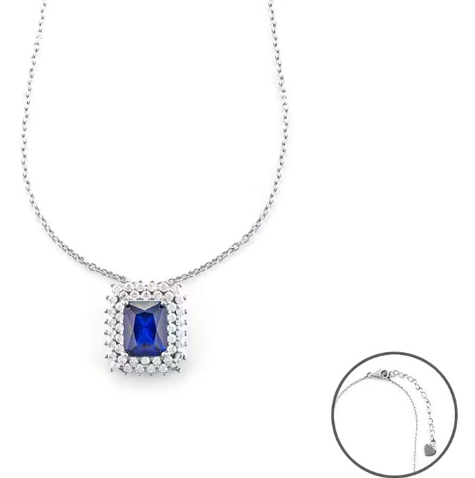 Collana donna in argento con pietra rettangolare e zirconata gioielli 4US Cesare Paciotti 4UCL6544W - 4UCL6541W