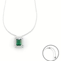 Collana donna in argento con pietra rettangolare e zirconata gioielli 4US Cesare Paciotti 4UCL6544W - 4UCL6541W