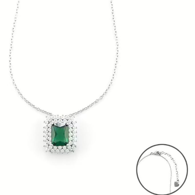 Collana donna in argento con pietra rettangolare e zirconata gioielli 4US Cesare Paciotti 4UCL6544W - 4UCL6541W