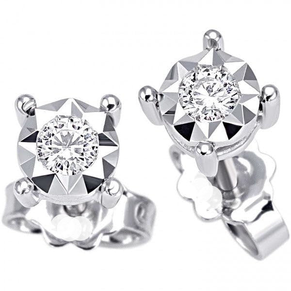 Orecchini donna punto luce in oro bianco e diamanti marchio Donnaoro dkol8789.s014