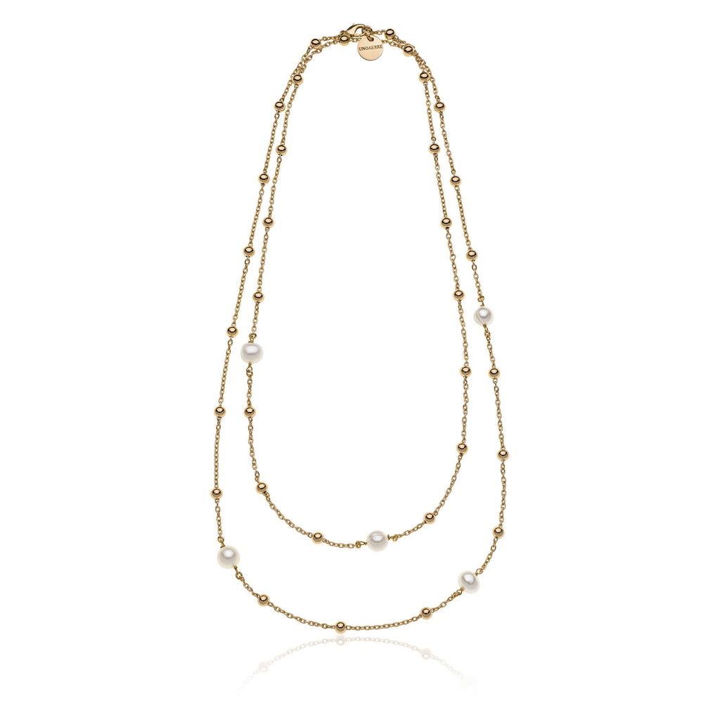 Collana donna Unoaerre in bronzo dorato e perle 2061