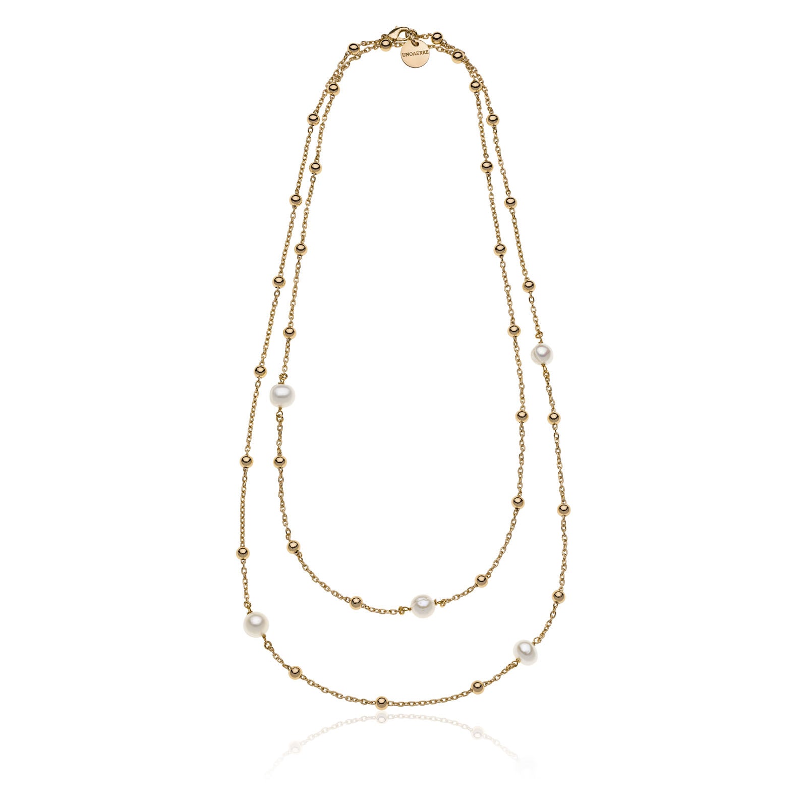 Collana donna Unoaerre in bronzo dorato e perle 2061