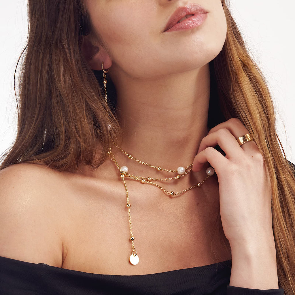 Collana donna Unoaerre in bronzo dorato e perle 2061