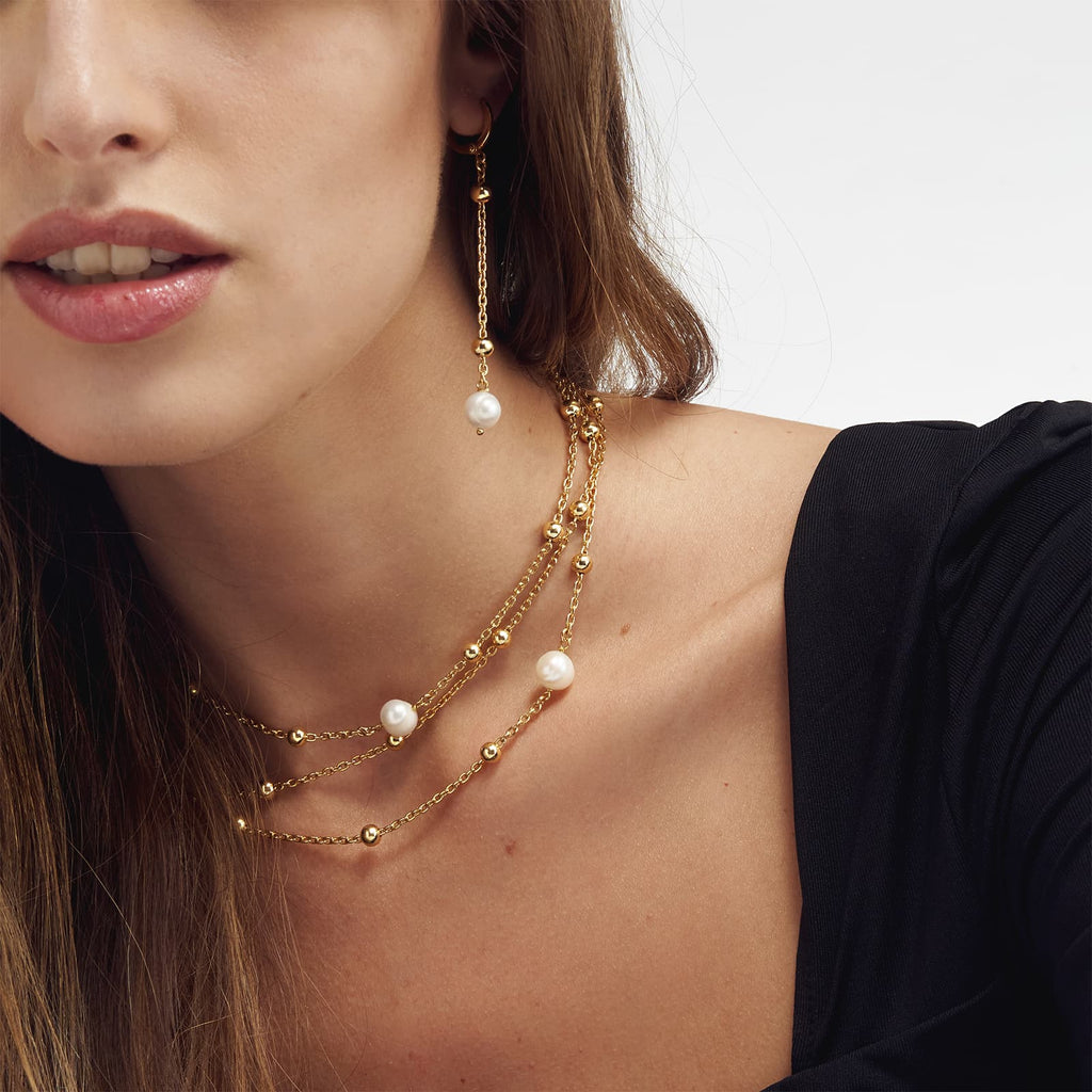 Collana donna Unoaerre in bronzo dorato e perle 2061