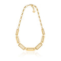 Collana Unoaerre donna catena dorata rettangolare 2449