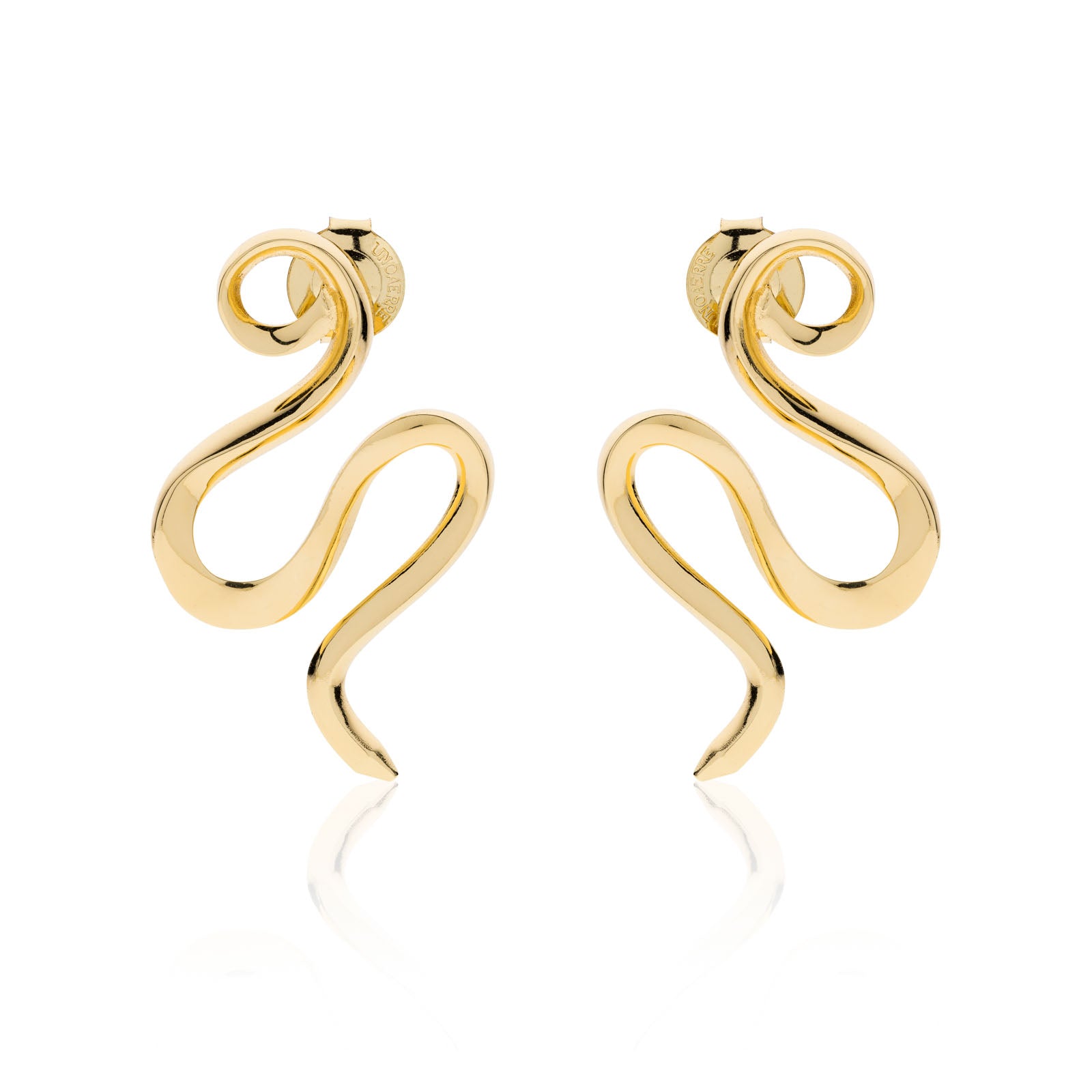 Orecchini dorati serpente Unoaerre donna 2438
