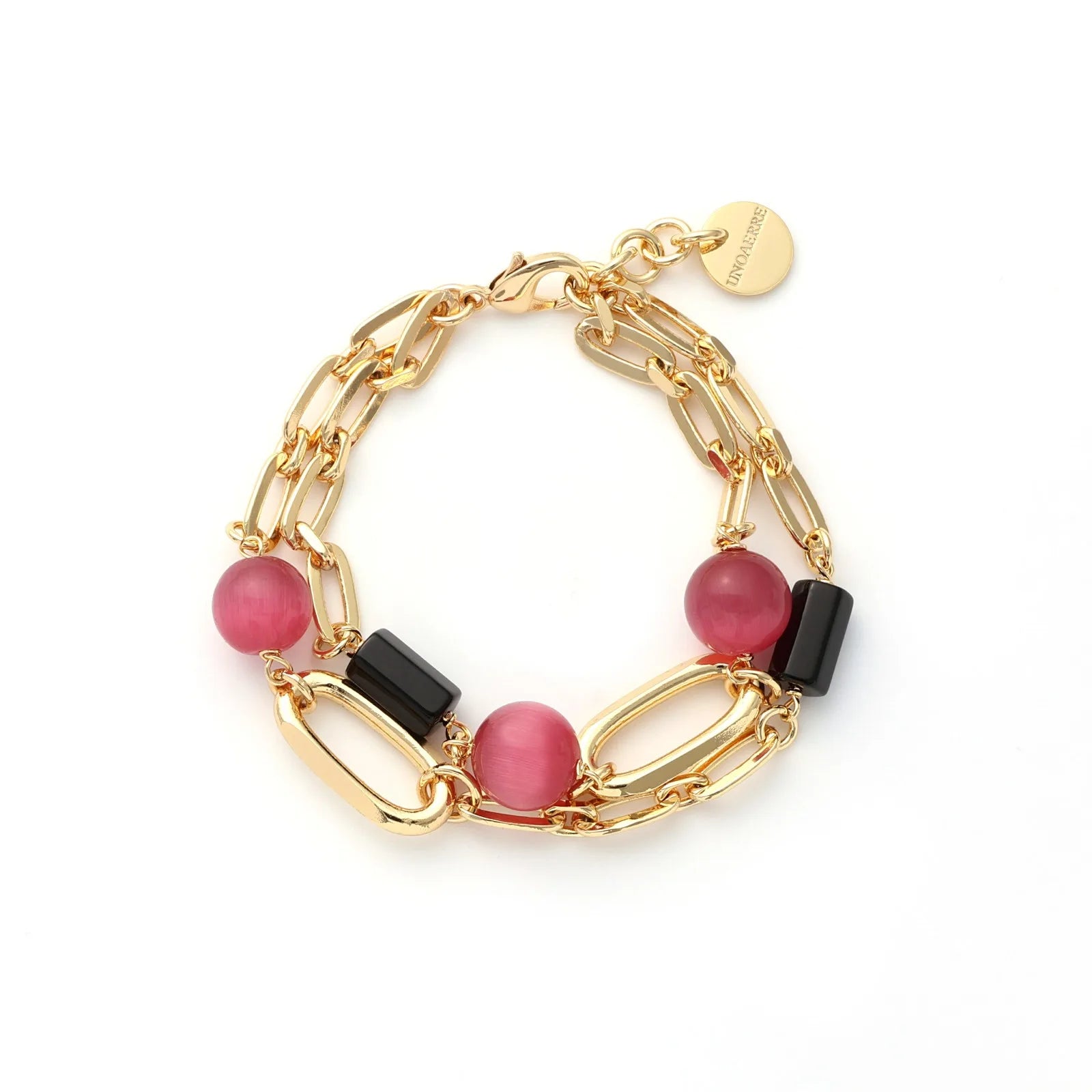Bracciale Gipsy con sfere rosa Unoaerre 2562