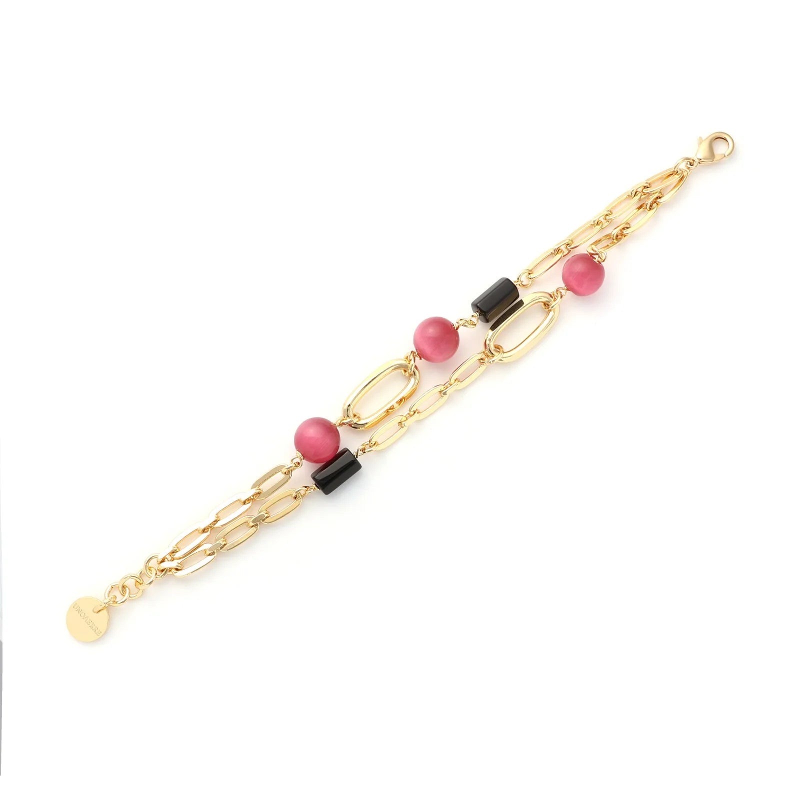 Bracciale Gipsy con sfere rosa Unoaerre 2562
