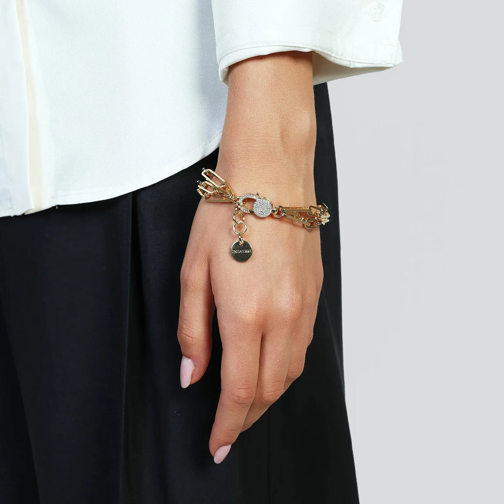 Bracciale chiusura con zirconi dorato Unoaerre 2726