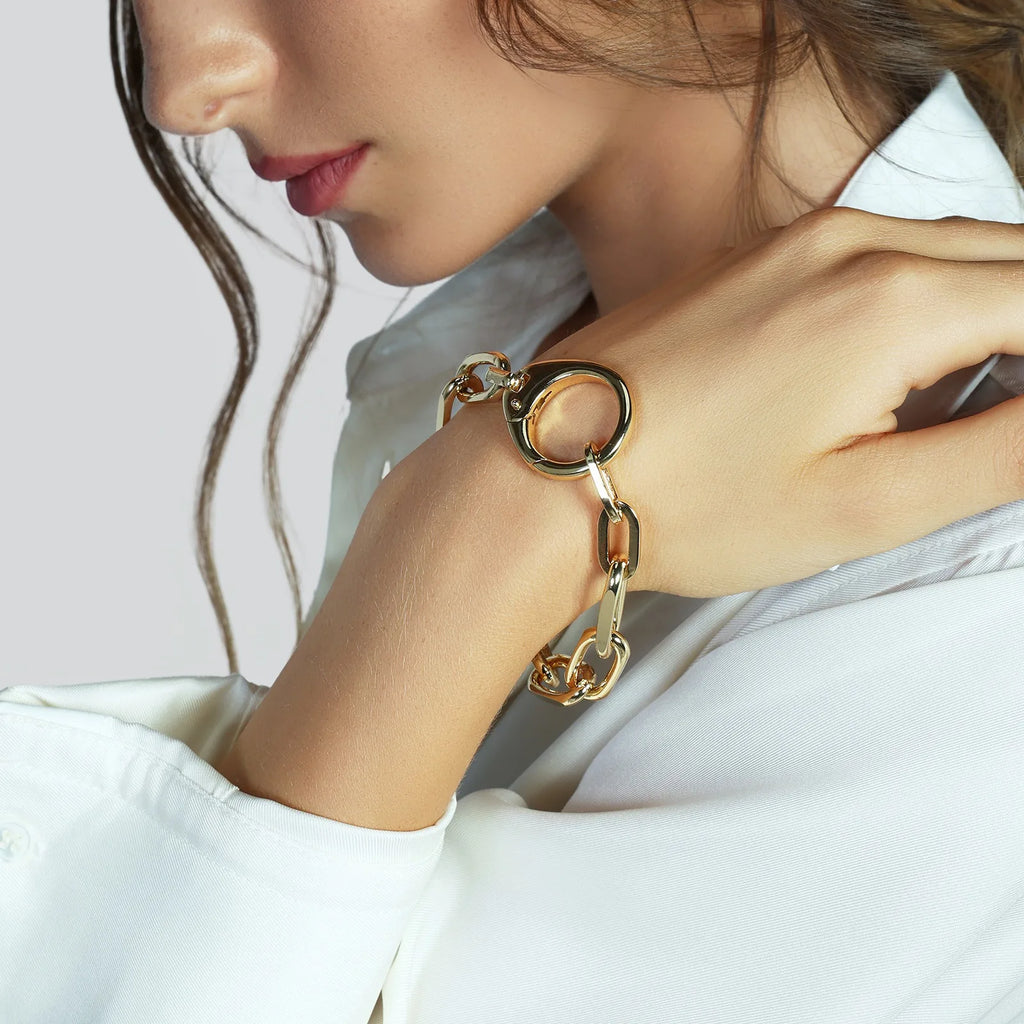 Bracciale maxi moschettone dorato Unoaerre 2769