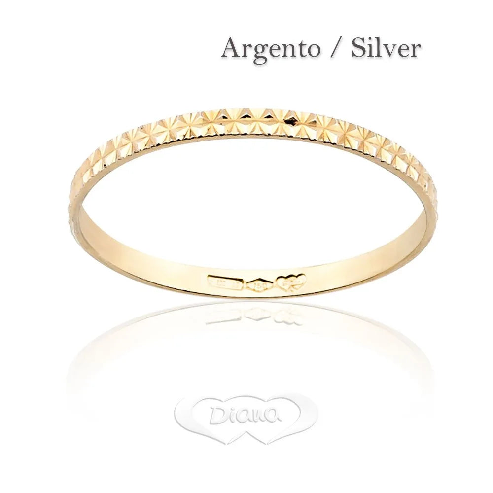 Fedina in argento 925 unisex sfaccettata tipo neve FD100