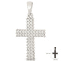 Croce bianca in oro 18kt. con zirconi bianchi