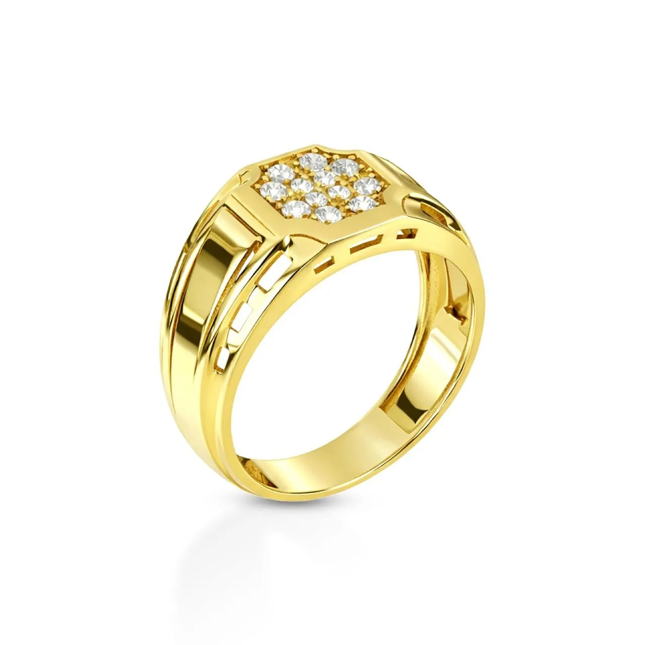 Anello Uomo Oro 9 kt con Pavé Zirconi