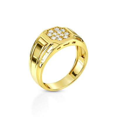 Anello Uomo Oro 9 kt con Pavé Zirconi